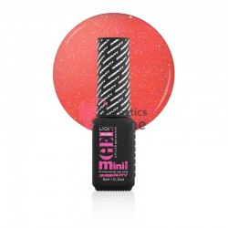 Oja semipermanenta Gellack 2M Mini Me 5 ml, nr 1201, rosu cu sclipici